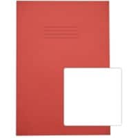 Rhino Exercise Book A4 Blank Stapled Side Bound Manila Soft Cover Red Not perforated 48 Pages Pack of 100