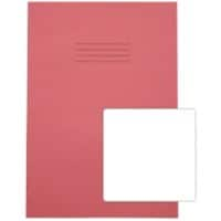 Rhino Exercise Book A4 Blank Stapled Side Bound Manila Soft Cover Pink Not perforated 48 Pages Pack of 100