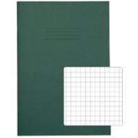 Rhino Exercise Book A4 Squared 7 mm Stapled Side Bound Manila Soft Cover Green Not perforated 48 Pages Pack of 100