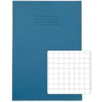 Rhino Exercise Book A4 Squared 10 mm Stapled Side Bound Manila Soft Cover Blue Not perforated 48 Pages Pack of 100