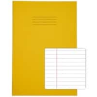 Rhino Exercise Book A4 Ruled 8 mm Stapled Side Bound Manila Soft Cover Yellow Not perforated 48 Pages Pack of 100