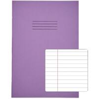 Rhino Exercise Book A4 Ruled 8 mm Stapled Side Bound Manila Soft Cover Purple Not perforated 48 Pages Pack of 100