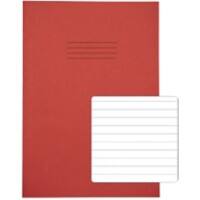 Rhino Exercise Book A4 Ruled 8 mm Stapled Side Bound Manila Soft Cover Red Not perforated 48 Pages Pack of 100