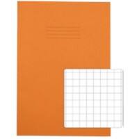 Rhino Exercise Book A4 Squared 10 mm Stapled Side Bound Manila Soft Cover Orange Not perforated 48 Pages Pack of 100