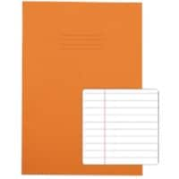 Rhino Exercise Book A4 Ruled 8 mm Stapled Side Bound Manila Soft Cover Orange Not perforated 48 Pages Pack of 100