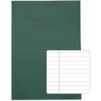 Rhino Exercise Book A4 Ruled 8 mm Stapled Side Bound Manila Soft Cover Green Not perforated 48 Pages Pack of 100