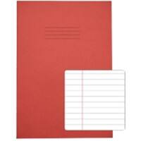 Rhino Exercise Book A4 Ruled 8 mm Stapled Side Bound Manila Soft Cover Red Not perforated 48 Pages Pack of 100