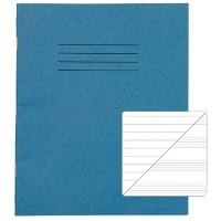 Rhino Exercise Book 200 x 165mm Ruled 8 mm Stapled Side Bound Manila Soft Cover Blue Not perforated 48 Pages Pack of 100