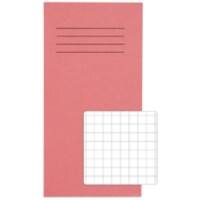 Rhino Exercise Book 200 x 100mm Squared 10 mm Stapled Side Bound Manila Soft Cover Pink Not perforated 32 Pages Pack of 100