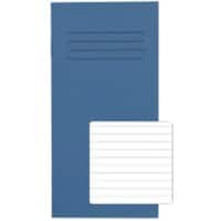 Rhino Exercise Book 200 x 100mm Ruled 8 mm Stapled Side Bound Manila Soft Cover Blue Not perforated 32 Pages Pack of 100