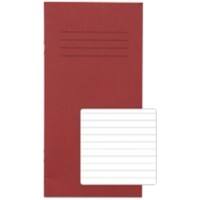 Rhino Exercise Book 200 x 100mm Ruled 8 mm Stapled Side Bound Manila Soft Cover Red Not perforated 32 Pages Pack of 100