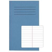 Rhino Exercise Book 165 x 100mm Ruled A6+ Stapled Side Bound Manila Soft Cover Blue Not perforated 48 Pages Pack of 100