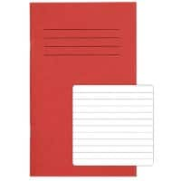 Rhino Exercise Book 165 x 100mm Ruled A6+ Stapled Side Bound Manila Soft Cover Red Not perforated 48 Pages Pack of 100