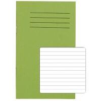 Rhino Exercise Book 165 x 100mm Ruled A6+ Stapled Side Bound Manila Soft Cover Green Not perforated 48 Pages Pack of 100