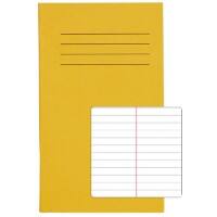 Rhino Exercise Book 165 x 100mm Ruled A6+ Stapled Side Bound Manila Soft Cover Yellow Not perforated 48 Pages Pack of 100