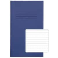 Rhino Exercise Book 200 x 120mm Ruled 8 mm Stapled Side Bound Manila Soft Cover Blue Not perforated 80 Pages Pack of 100