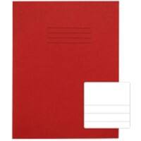 Rhino Exercise Book 226 x 178mm Ruled 15 mm Stapled Side Bound Manila Soft Cover Red Not perforated 32 Pages Pack of 100