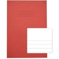 Rhino Exercise Book A4 Ruled 13 mm Stapled Side Bound Manila Soft Cover Red Not perforated 32 Pages Pack of 100