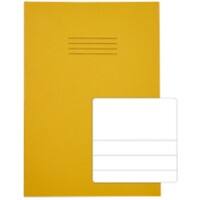 Rhino Exercise Book A4 Ruled 15 mm Stapled Side Bound Manila Soft Cover Yellow Not perforated 32 Pages Pack of 100