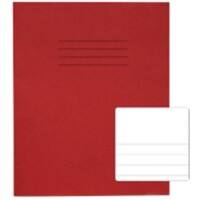 Rhino Exercise Book 200 x 165mm Ruled 12 mm Stapled Side Bound Manila Soft Cover Red Not perforated 32 Pages Pack of 100