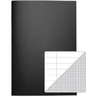 Rhino Exercise Book 297 x 210mm Graph 8 mm Stapled Side Bound Manila Soft Cover Black Not perforated 64 Pages Pack of 48