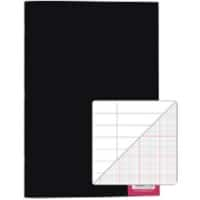 Rhino Exercise Book 297 x 210mm Ruled 8 mm Stapled Side Bound Manila Soft Cover Black Not perforated 64 Pages Pack of 48