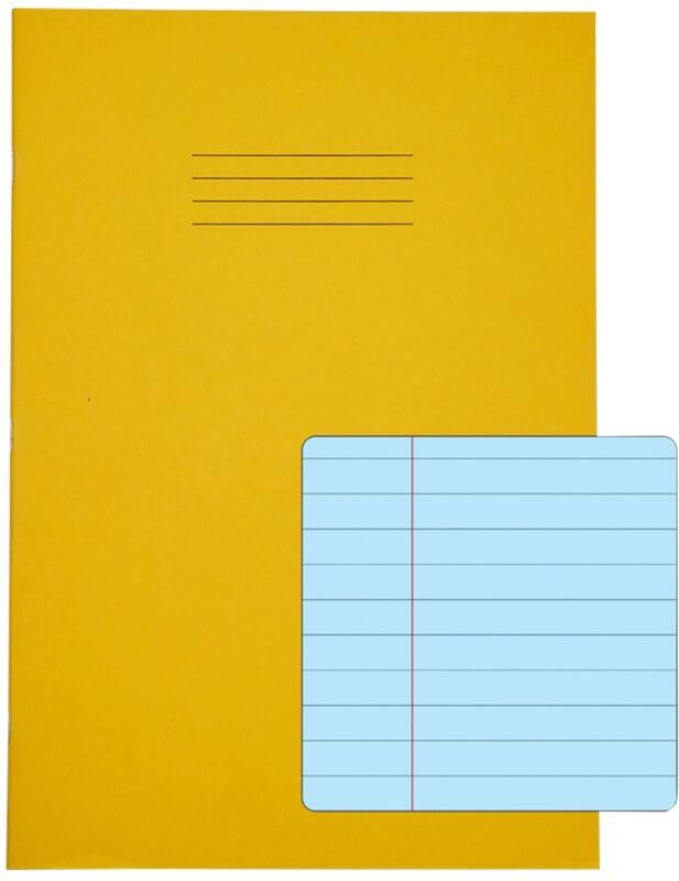 Rhino Exercise Book A4 Ruled Stapled Side Bound Manila Soft Cover Blue 48 Pages Pack of 50