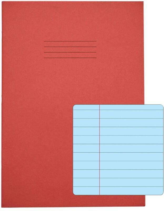Rhino Exercise Book A4 Ruled Stapled Side Bound Manila Soft Cover Blue 48 Pages Pack of 50