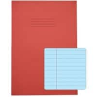 Rhino Exercise Book A4 Ruled 8 mm Stapled Side Bound Manila Soft Cover Red Not perforated 48 Pages Pack of 50