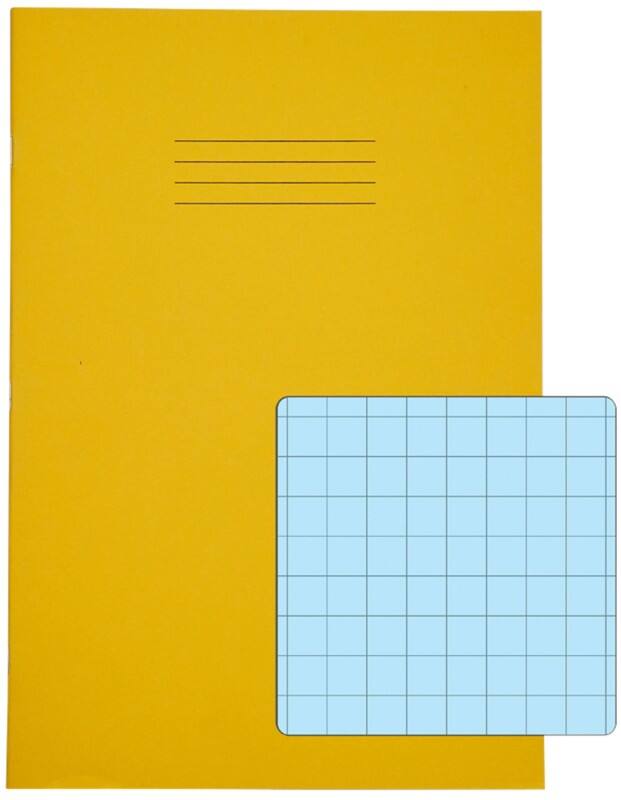 Rhino Exercise Book A4 Squared Stapled Side Bound Manila Soft Cover Blue 48 Pages Pack of 50