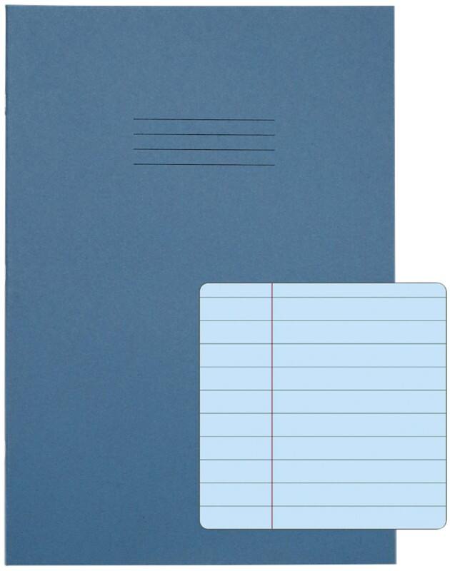 Rhino Exercise Book A4 Ruled Stapled Side Bound Manila Soft Cover Blue 48 Pages Pack of 50