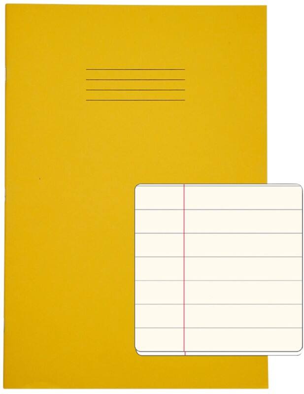 Rhino Exercise Book A4 Ruled Stapled Side Bound Manila Soft Cover Cream 48 Pages Pack of 50