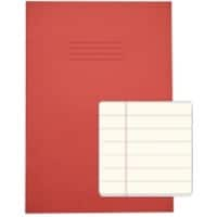 Rhino Exercise Book A4 Ruled 12 mm Stapled Side Bound Manila Soft Cover Red Not perforated 48 Pages Pack of 50