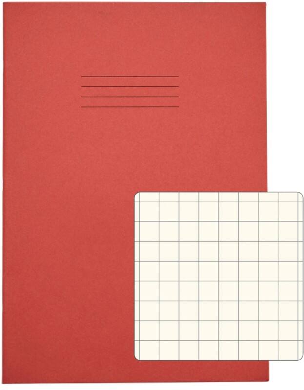 Rhino Exercise Book A4 Squared Stapled Side Bound Manila Soft Cover Cream 48 Pages Pack of 50