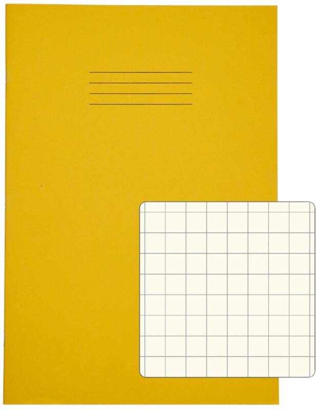 Rhino Exercise Book A4 Squared Stapled Side Bound Manila Soft Cover Cream 48 Pages Pack of 50