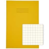 Rhino Exercise Book A4 Squared 10 mm Stapled Side Bound Manila Soft Cover Yellow Not perforated 48 Pages Pack of 50