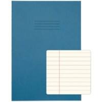 Rhino Exercise Book A4 Ruled 8 mm Stapled Side Bound Manila Soft Cover Blue Not perforated 48 Pages Pack of 50