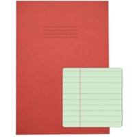 Rhino Exercise Book A4 Ruled 8 mm Stapled Side Bound Manila Soft Cover Red Not perforated 48 Pages Pack of 50