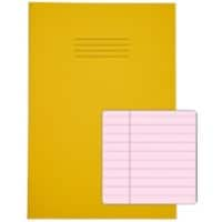 Rhino Exercise Book A4 Ruled 8 mm Stapled Side Bound Manila Soft Cover Yellow Not perforated 48 Pages Pack of 50