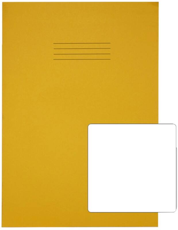 Rhino Exercise Book 13 x 9 cm Plain Stapled Side Bound Manila Soft Cover White 48 Pages Pack of 50