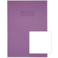 Rhino Exercise Book 339 x 240mm Blank Stapled Side Bound Manila Soft Cover Purple Not perforated 48 Pages Pack of 50