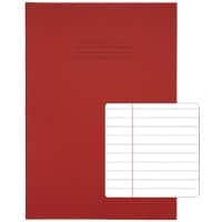 Rhino Exercise Book 339 x 240mm Ruled 8 mm Stapled Side Bound Manila Soft Cover Red Not perforated 48 Pages Pack of 50