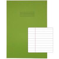 Rhino Exercise Book 339 x 240mm Ruled 8 mm Stapled Side Bound Manila Soft Cover Green Not perforated 48 Pages Pack of 50