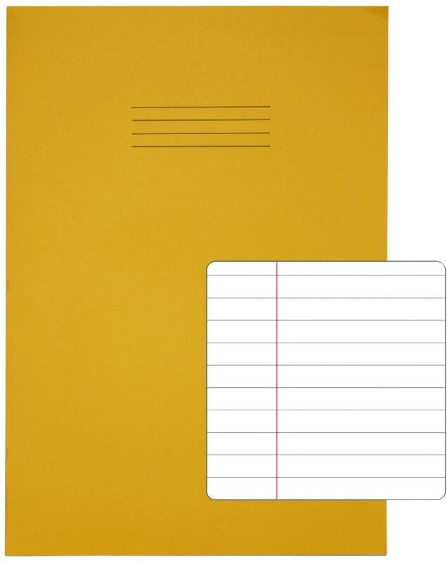 Rhino Exercise Book 13 x 9 cm Ruled Stapled Side Bound Manila Soft Cover White 48 Pages Pack of 50