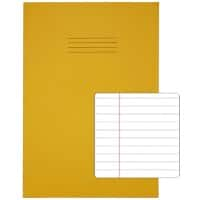 Rhino Exercise Book 339 x 240mm Ruled 8 mm Stapled Side Bound Manila Soft Cover Yellow Not perforated 48 Pages Pack of 50