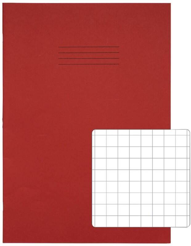 Rhino Exercise Book 13 x 9 cm Squared Stapled Side Bound Manila Soft Cover White 80 Pages Pack of 50