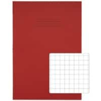 Rhino Exercise Book 339 x 240mm Squared 10 mm Stapled Side Bound Manila Soft Cover Red Not perforated 80 Pages Pack of 50