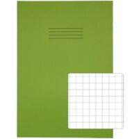 Rhino Exercise Book 339 x 240mm Squared 10 mm Stapled Side Bound Manila Soft Cover Green Not perforated 80 Pages Pack of 50