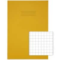 Rhino Exercise Book 339 x 240mm Squared 10 mm Stapled Side Bound Manila Soft Cover Yellow Not perforated 80 Pages Pack of 50