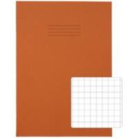 Rhino Exercise Book 339 x 240mm Squared 10 mm Stapled Side Bound Manila Soft Cover Orange Not perforated 80 Pages Pack of 50